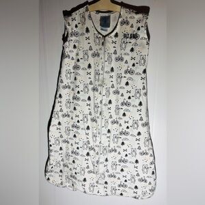Halo White and Black Baby Sleeping Bag with Bear Pattern